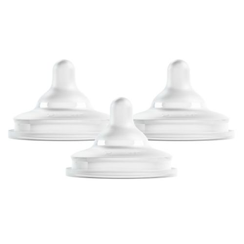 Boon Nursh Curve Silicone Baby Bottle Nipples - 3pk