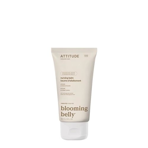 ATTITUDE Nursing Balm Bar, Safe for Nursing, Plant and Mineral-Based Ingredients, Vegan and Cruelty-free Maternity Products, Argan, 5 Fl Oz
