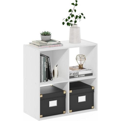 Furinno Pelli Cubic Storage Cabinet, 2x2, White