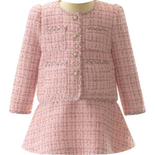 Tweed Jacket and Skirt Set, Pink - Rachel Riley | Maisonette (2y)