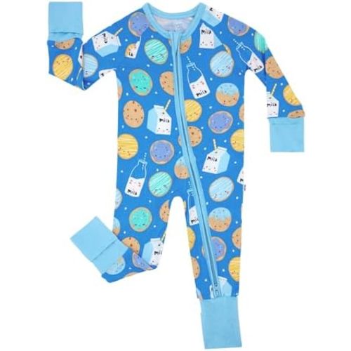 Little Sleepies Baby Pajamas, Blue Cookies & Milk, Newborn