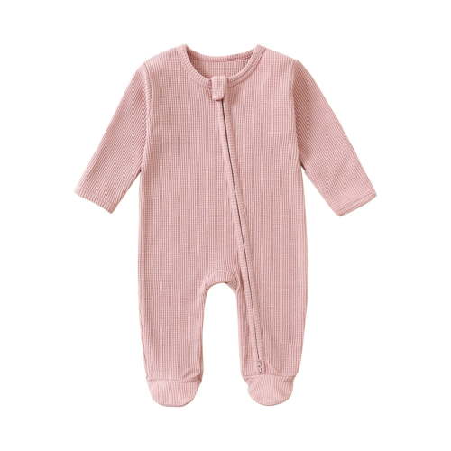 Qlbmong Newborn Baby Clothes Unisex Zipper Toddler Footed Onesie Infant Comfy Cotton Boy Girl Rompers
