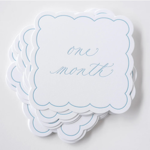 Letterpressed Monthly Markers in Blue