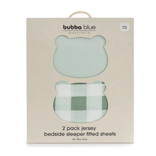 Bubba Sundae 2pk Jersey Bedside Sleeper Fitted Sheets - Greentea | Bubba Blue – Bubba Blue Australia