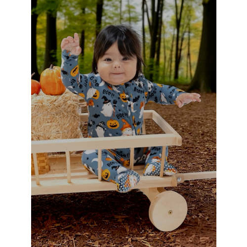 2-Way Zip Footie, Costumed Ghosts