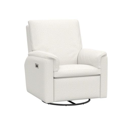 Dream Swivel Glider Recliner - Ivory, Performance Brushed Boucle - Power Recline