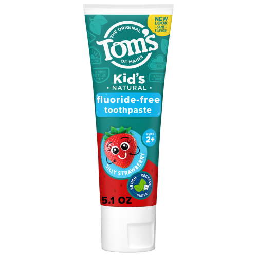 Tom's of Maine Kids Natural Toothpaste, Silly Strawberry, Fluoride-Free, 5.1 oz