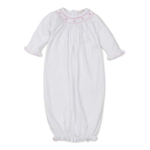 CLB Fall Bishop 23 White/Pink Hand Smocked Sleep Sack