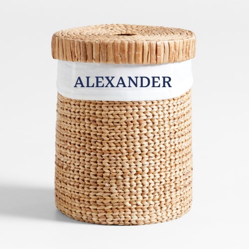 Personalized Wonderful Wicker Organic Cotton Hamper Liner
