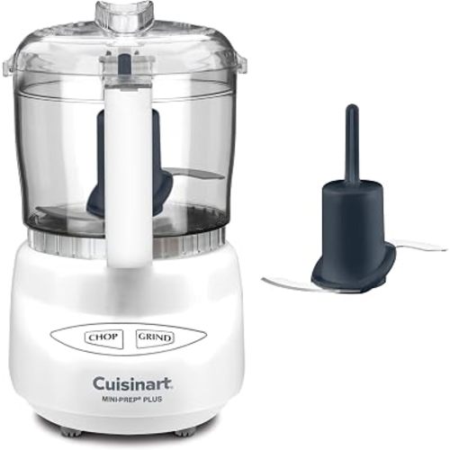Cuisinart Mini-Prep Plus Food Processor, 3 Cup Mini Food Processor to Chop Herbs, Vegetables, and Hard Cheese, 3 Cup Work Bowl, Reversible Stainless Steel Blade, DLC-2A, White