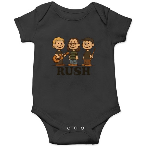 RUSH and Charlie Brown Inspired T-Shirt Onesies Kids's Short Sleeve Onesie 12M Black sold by TeeTrending | SKU 1760741074 | Printerval