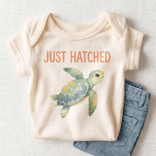 Just Hatched Baby Onesie - Cute Sea Turtle Newborn Bodysuit