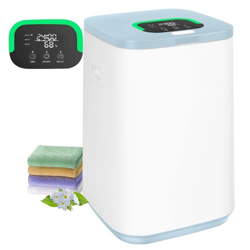 EYDMTE Towel Warmer for Bathroom, 23L Large Towel Warmers, Heated Towel Warmer Bucket with LED Display, 3 Heating Modes, 20/40/60 Min, Auto Shut Off, Child Lock, Blue