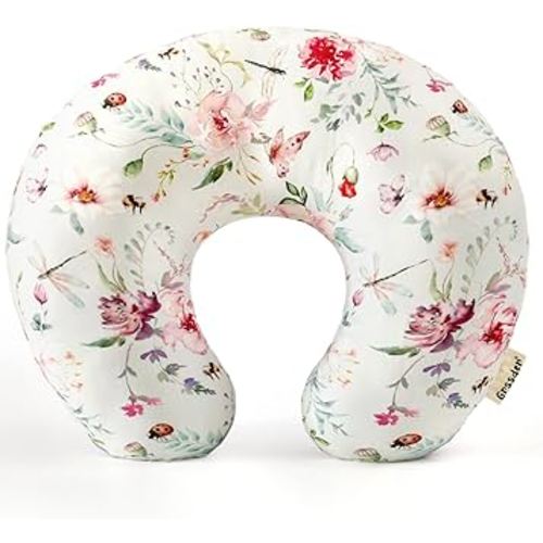 GRSSDER Nursing Pillow Cover, Stretchy Soft Minky Fabric Covers, Fit Most Nursing Support Pillows for Breastfeeding, Comfortable Safe Pillow Cover, Pretty Stylish Pattern