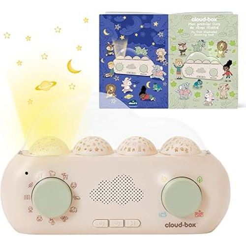 Cloudb Cloudbox Storytime Audio Story Books Toy Gift for Toddlers Kids Girls Boys | English/Spanish Voice Record Storyteller | 36 Stories, 8 Melodies, Star Projector Night Light White Noise Dreambox