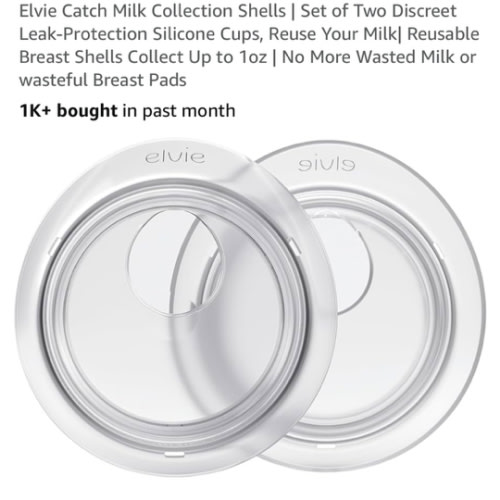 Elvie Catch Milk Collection Shells | Set of Two Discreet Leak-Protection Silicone Cups, Reuse Your Milk| Reusable Breast Shells Collect Up to 1oz | No More Wasted Milk or wasteful Breast Pads