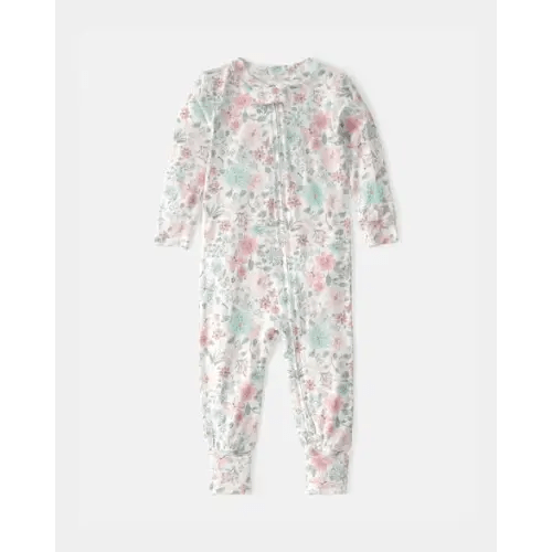 Carter's Baby Girl Butterfly Garden PurelySoft 2-Way Zip 1-Piece Pajama | 12M