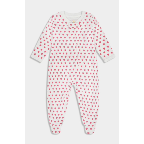 Infant Hearts Zipper Footie