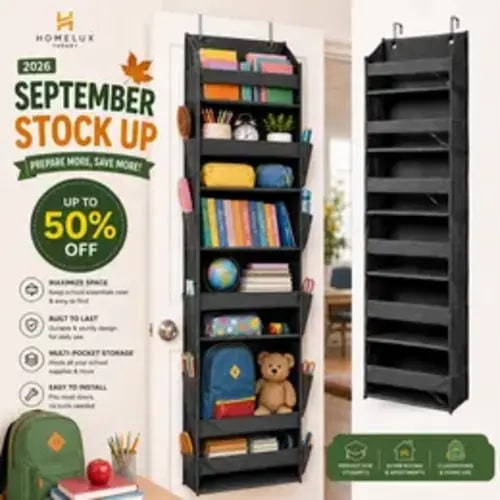 Over The Door Organizer with 12 Multi-Size Pockets & Mesh Side Storage | Hanging Door Organizer for Bedroom, Bathroom, Closet & Nursery | Homelux Theory September Stock Up, Labor Day, September Fall Flow - TikTok Shop