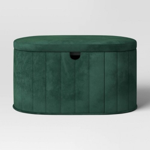 32" Folding Double Storage Bench Green - Room Essentials™