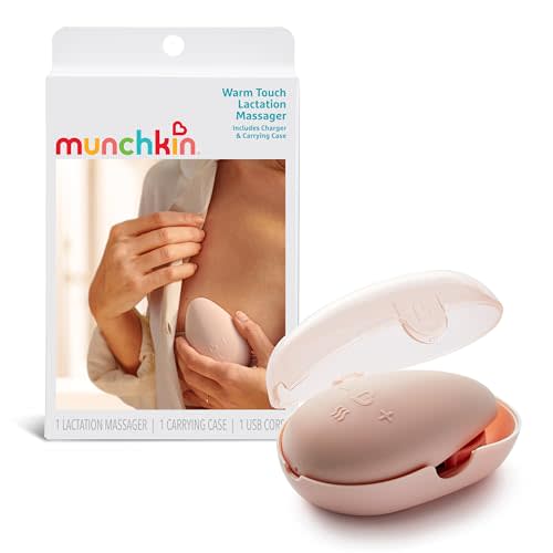 Munchkin Warm Touch Lactation Massager with Heat and Vibration, Breastfeeding Postpartum Essentials, Award Winning, Light Pink