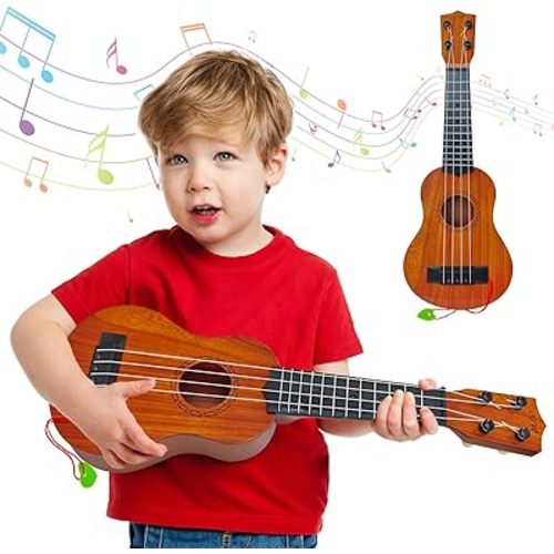 Kids Toy Ukulele Guitar,17 Inch Classical Guitar Musical Toy,4 Strings Guitar Ukulele Educational Learning Toy for Toddlers and Preschoolers