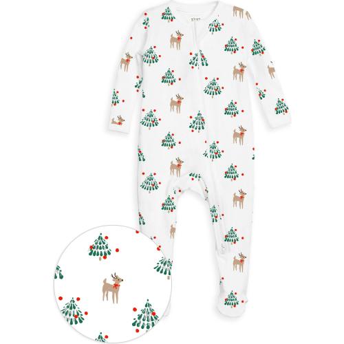 The Organic Zipper Footie [Tinsel Trees] – Maisonette