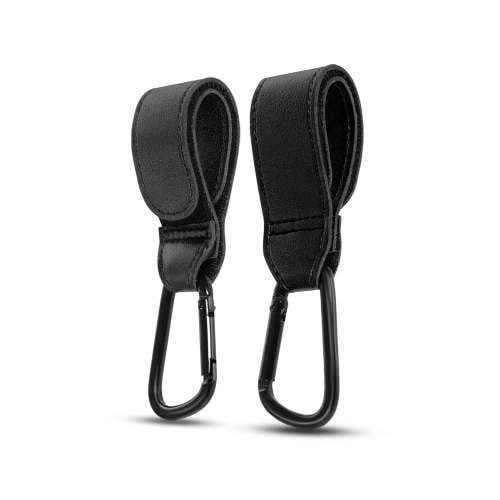 Addmotor 2PCS Stroller Hooks, Leather Stroller Clips, Baby Stroller Straps Hook, Multipurpose Hooks for Hanging Bags, Diaper Bags, Shopping, Travel