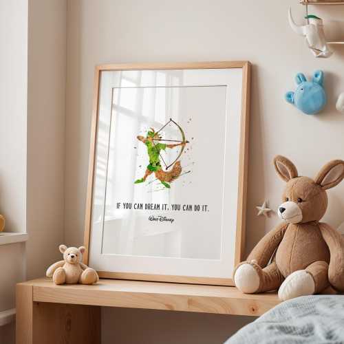 Robin Hood Wall Art – Minimalist Watercolour Art – Nursery Print –  Movie Poster –  Quote - Physical Item #61