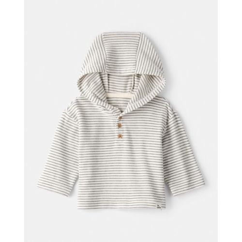 Baby Boy Long-Sleeve Striped Hooded Top - Grey - Carter's | Carter's
