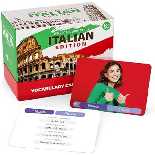 Italian Vocabulary Flash Cards – 300 Words, Pictures & Pronunciation