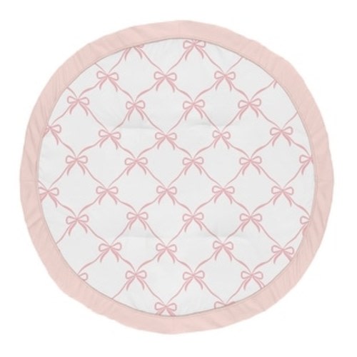 Sweet Jojo Designs Pink Bows Girl Baby Tummy Time Playmat - Blush Bow for the Ballerina Ballet Dancer Princess Collection