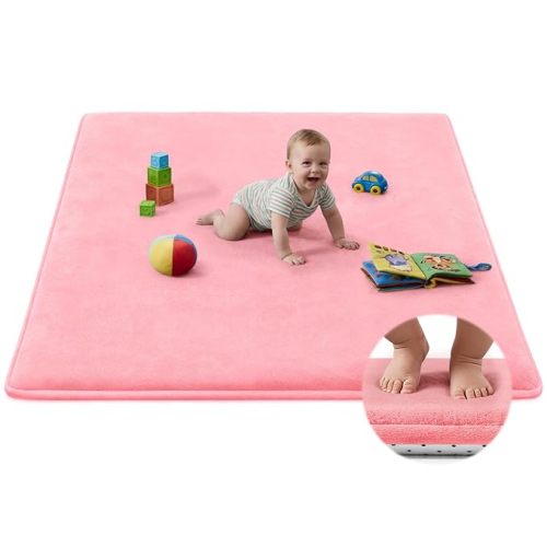 Baby Play Mat Floor,Tummy Time Area Rug 71x79 Playpen Muscle Mat Dark Grey | Ultra Thick Elastic Foam Playmat Crawling Exercise Activity Cushion Mat Playroom Area Kids Rug for Babies,Toddlers,Infants
