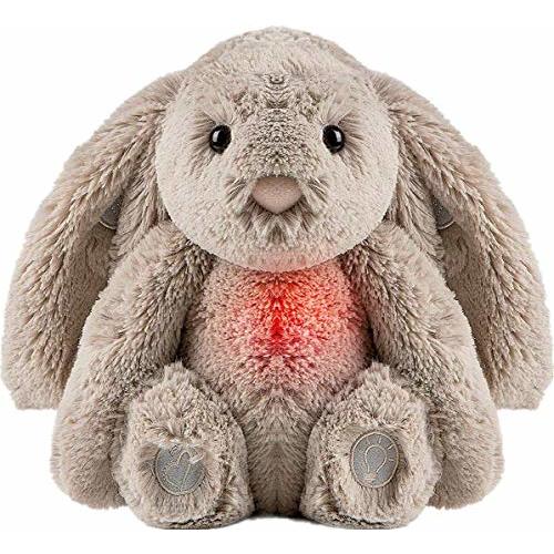 Gemma Joy Bedtime Bunny Baby Sleep Soother with Cry Activated Sensor, Plush Stuffed Animal for Newborn Infants, Calming Light, Lullaby Music, White Noise, Mother’s Heartbeat and Baby Shushing Sounds