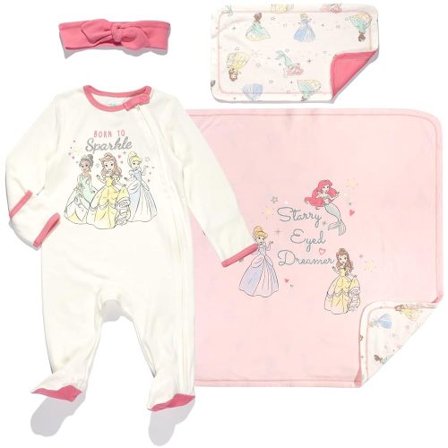 Disney Winnie the Pooh,Lion King,Pixar Monsters Inc. Baby Sleep N' Play Coverall Bib Blanket and Burp Cloth 4 Piece Set