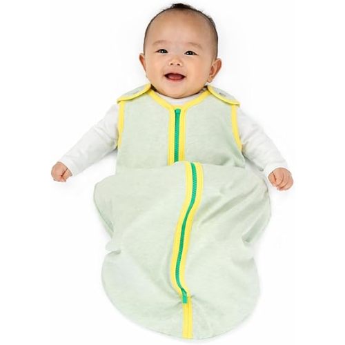 Baby Deedee 100% Cotton Sleeping Sack, Baby Sleeping Bag Wearable Blanket, Sleep Nest Lite, Newborn and Infants, Lemon Mint, Small (0-6 Months)