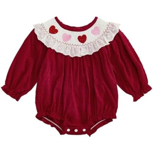 Newborn Infant Baby Girl Winter Romper Solid Ruffled Jumpsuit Baby Velvet Shirt Fall Clothes One Piece Outfit