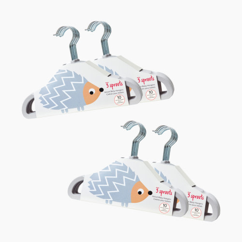 3 Sprouts Children's Hangers - Grey, 40 Pack