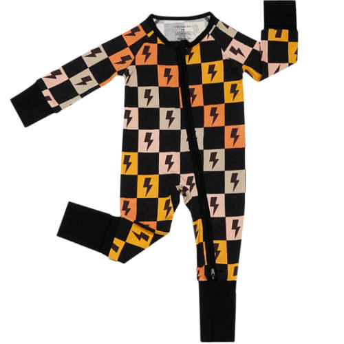 Bamboo Zip Romper | Colorful Checks & Bolts – HoneyBug