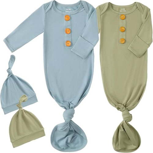 Romperinbox Viscose from Bamboo Baby Footless Pajamas with Mittens Double Zipper Jumpsuit Long Sleeve Jumpsuit 0-25Month