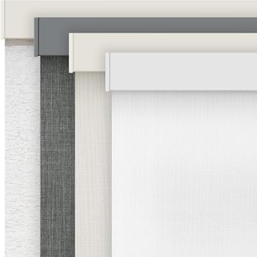 AOSKY Cordless Blackout Roller Shades for Windows, 34"W x 72"H, Linen White