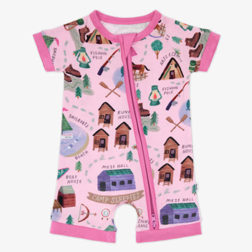 Pink Camp Sleepies Shorty Zippy – Little Sleepies