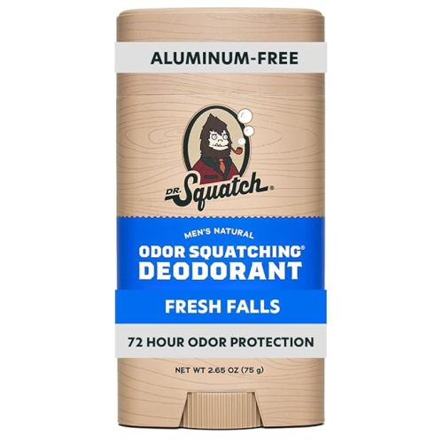 Dr. Squatch Natural Men’s Deodorant – Aluminum Free Natural Deodorant Men with Charcoal & Postbiotics for 72-Hour Odor Protection – Coconut Castaway, 2.65oz Stick