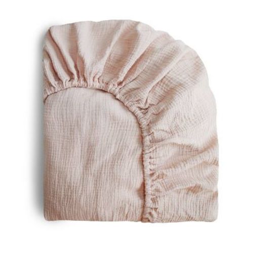 Mushie | Extra Soft Muslin Crib Fitted Sheet - Blush