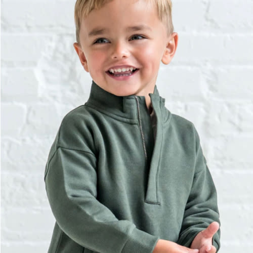 Eunan Fleece Half Zip Pullover Sweatshirt