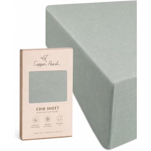 Copper Pearl Premium Knit Crib Sheets - Breathable & Soft, Fitted for Standard Mattresses, Perfect for Baby Registry or Shower Gift, Briar