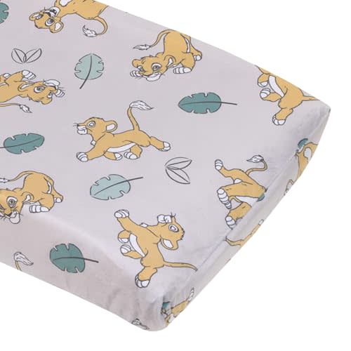 Disney Lion King Ivory, Teal, Sage and Gold Simba Future King Super Soft Changing Pad Cover