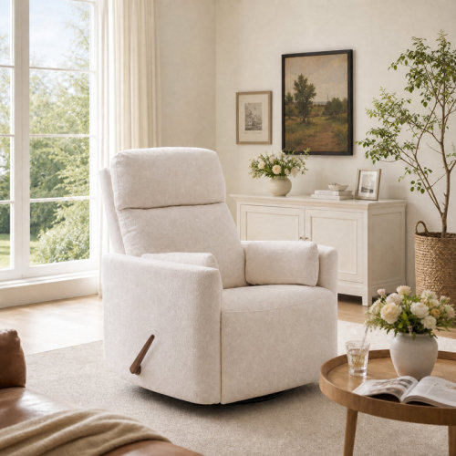 Latitude Run® Zeno Oversized Swivel Recliner Chair With Massage And Heat, White & Reviews | Wayfair