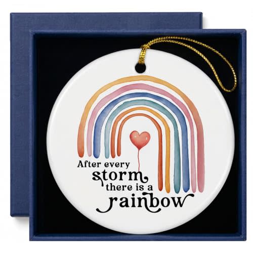 Baby Ornament Keepsake Gift, Newborn Milestone Ornament, First Christmas Baby Decoration, Pregnancy Announcement Gift, “The Moment Everything Changed” Rainbow Hanging Ornament 3 Inch