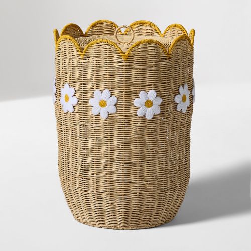Daisy Rattan Lidded Hamper